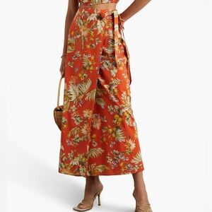ERDEM Hermia Floral Wrap Midi-Skirt